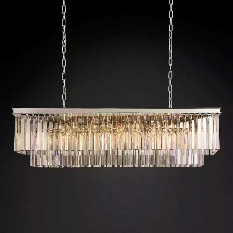 1920s Odena Rectangular Chandelier 49"