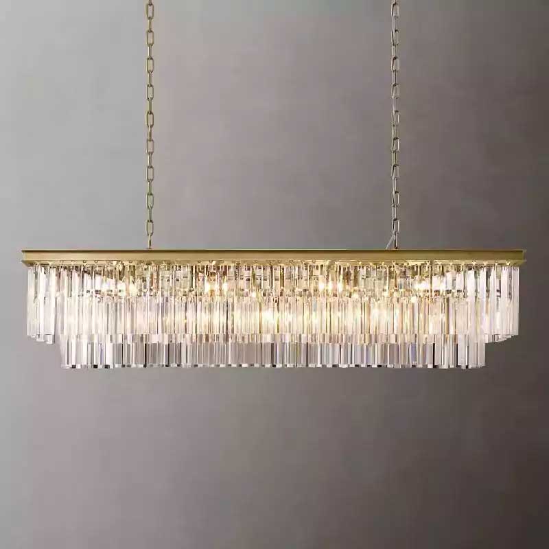 1920s Odena Rectangular Chandelier 59"