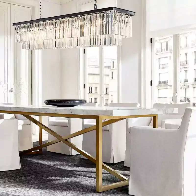 1920s Odena Rectangular Chandelier 72"