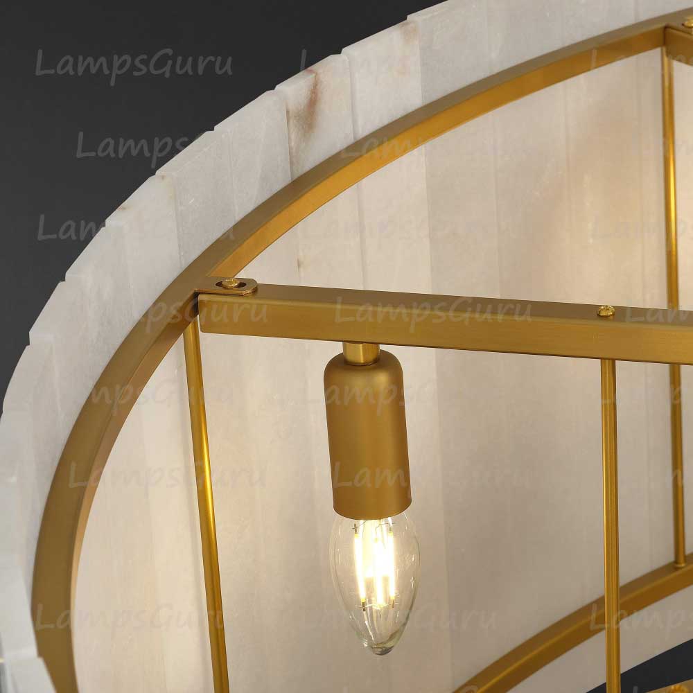 LG San Marko 48 Inch Alabaster Two-Tier Chandelier