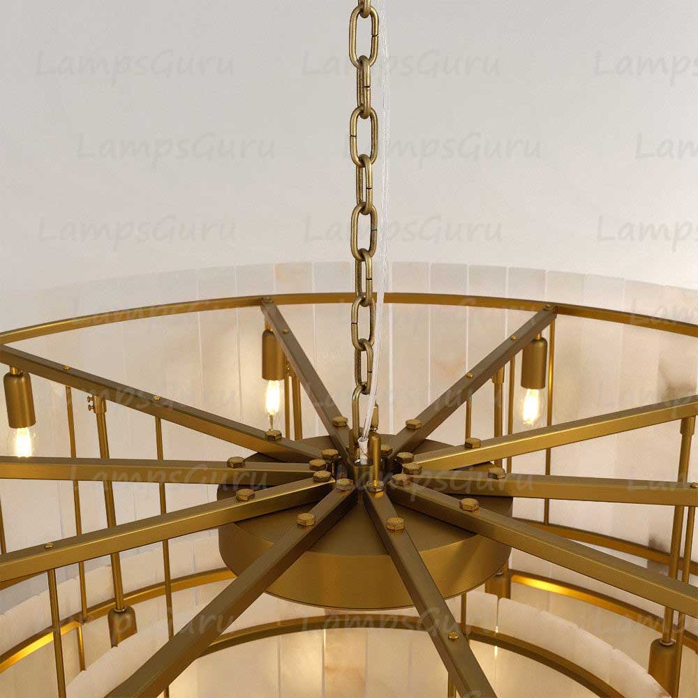 LG San Marko 48 Inch Alabaster Two-Tier Chandelier