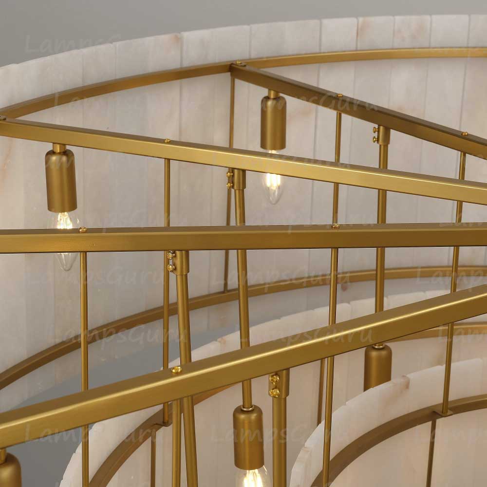LG San Marko 48 Inch Alabaster Two-Tier Chandelier