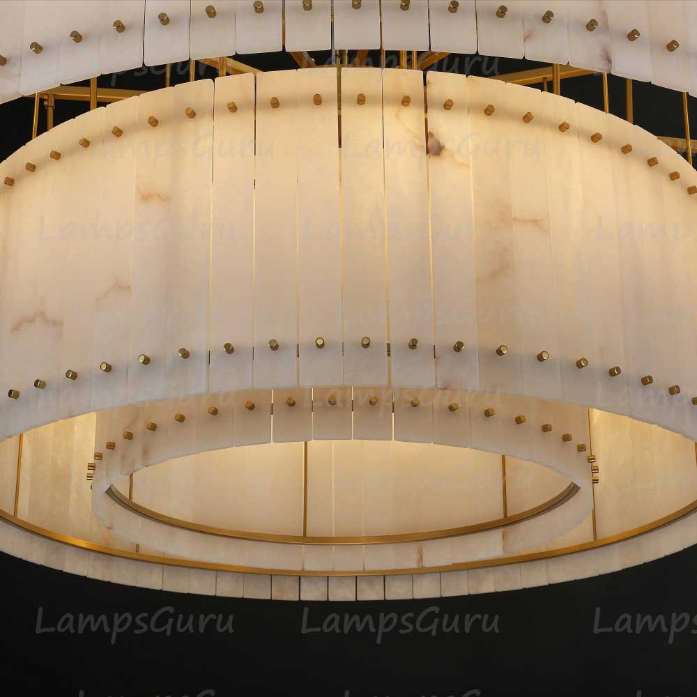 LG San Marko 60 Inch Alabaster Two-Tier Chandelier