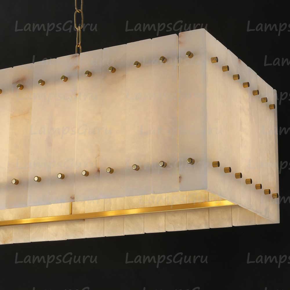 LG San Marko 54 Inch Alabaster Rectangular Chandelier