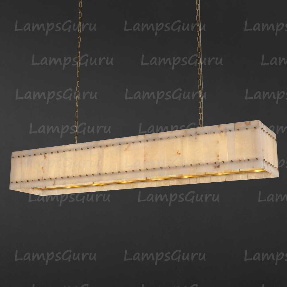 LG San Marko 72 Inch Alabaster Rectangular Chandelier