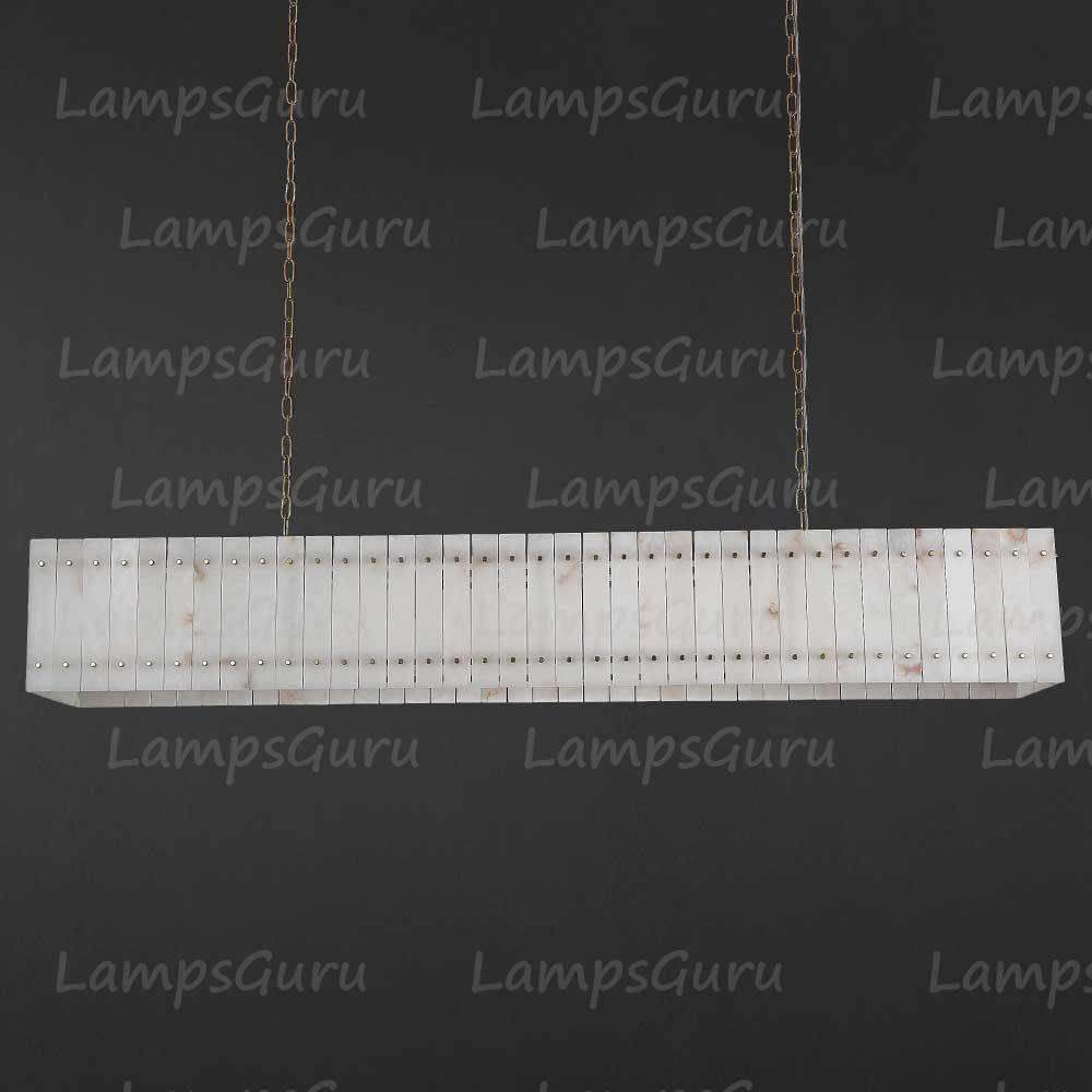 LG San Marko 72 Inch Alabaster Rectangular Chandelier
