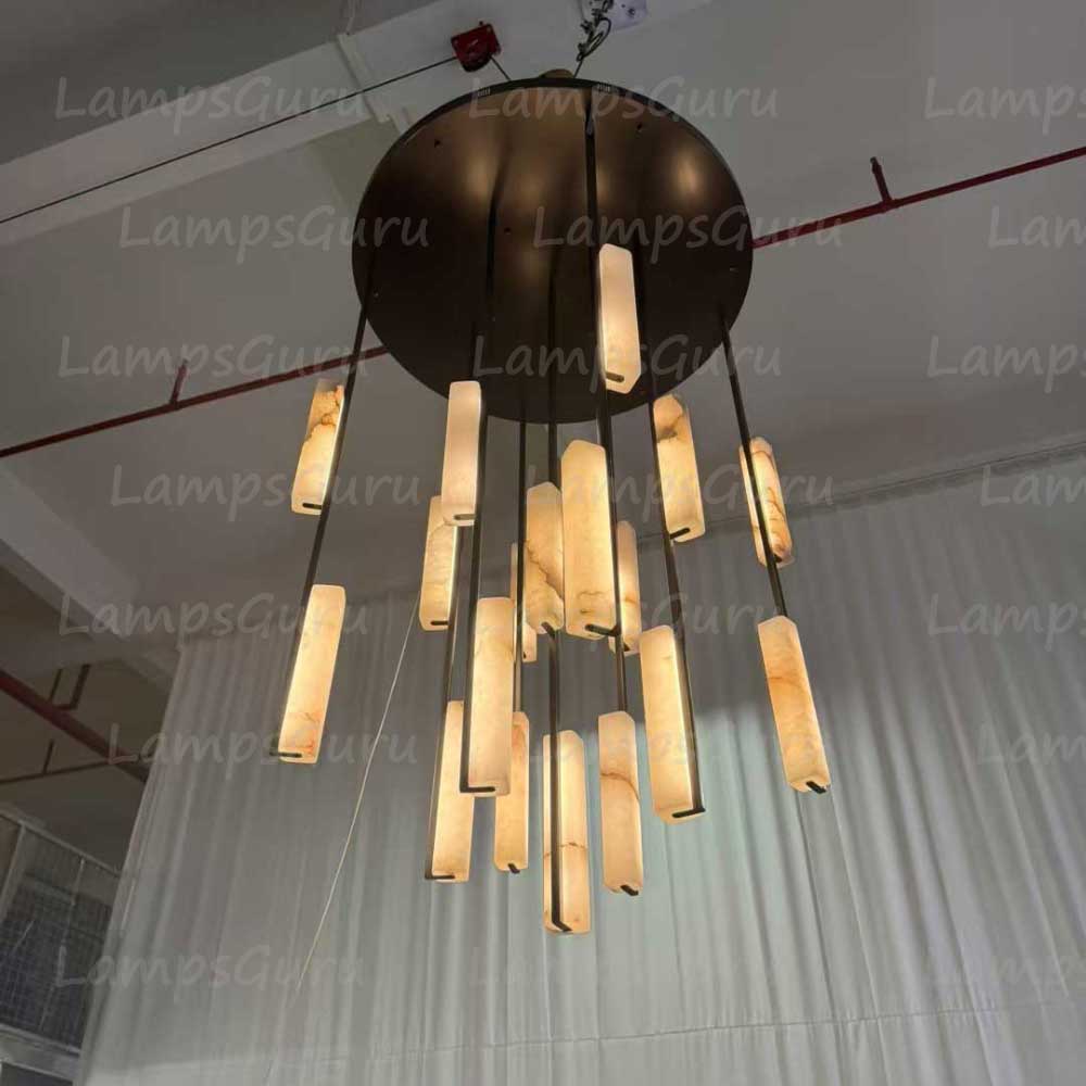 40 Inch Grand Alabaster Prism Cascading Chandelier - LG Audon
