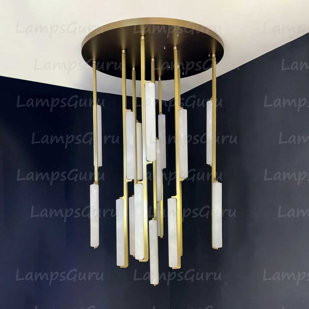 40 Inch Grand Alabaster Prism Cascading Chandelier - LG Audon