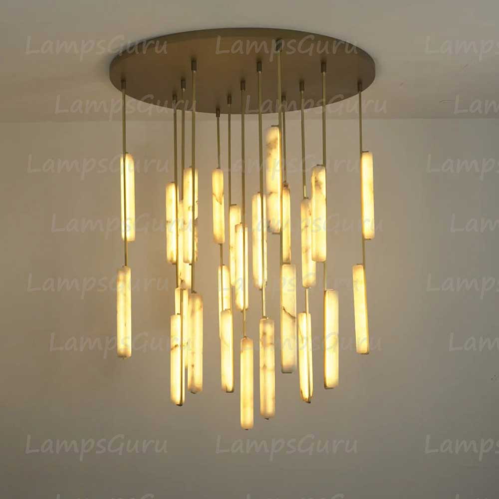 56 Inch Grand Alabaster Prism Cascading Chandelier - LG Audon