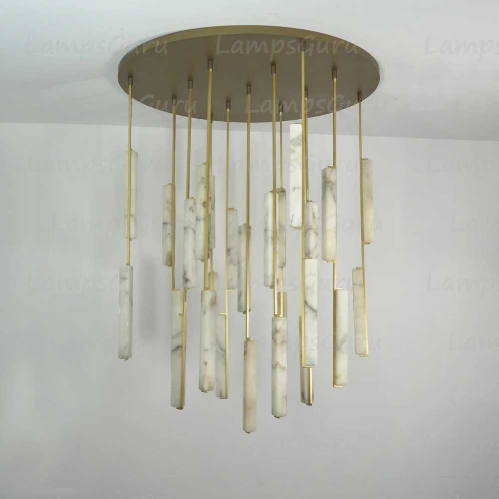56 Inch Grand Alabaster Prism Cascading Chandelier - LG Audon