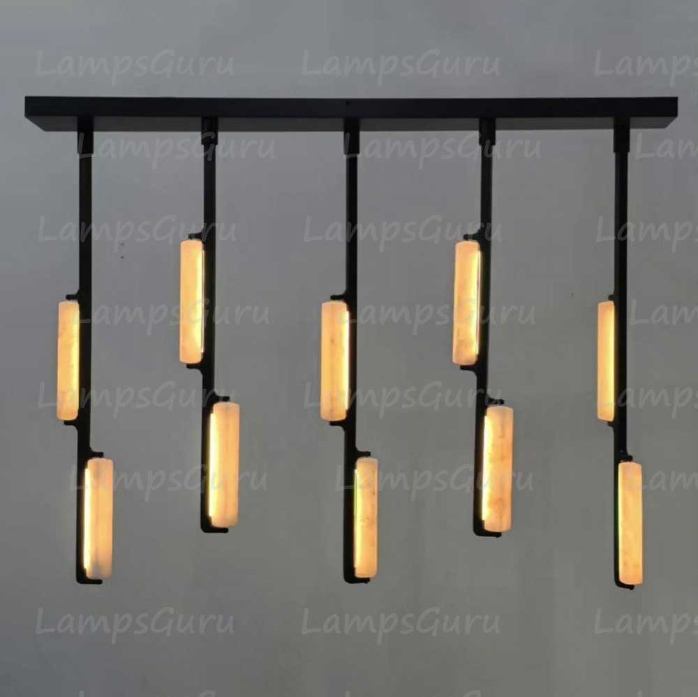 54 Inch Alabaster Prism Linear Chandelier - LG Audon