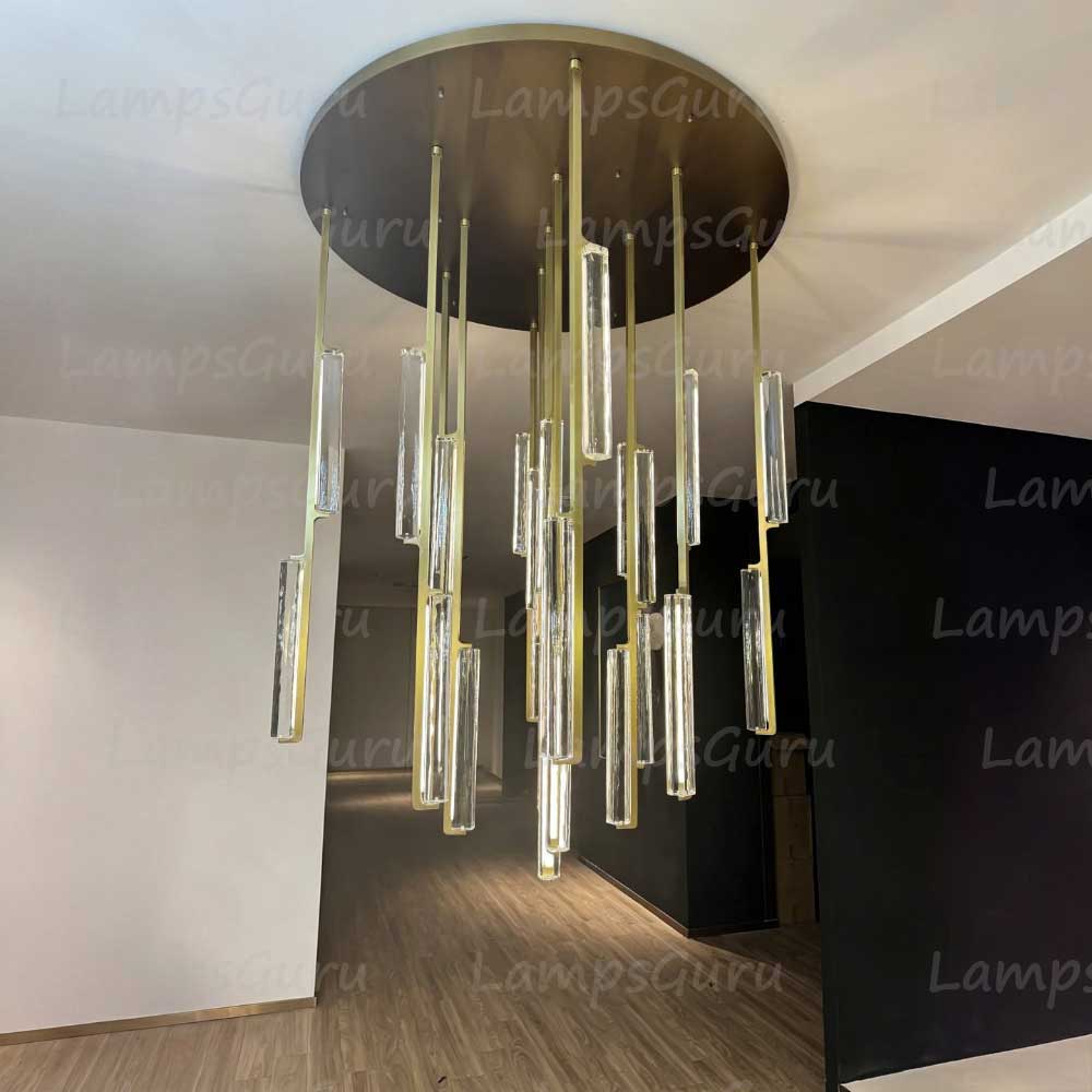 56 Inch Grand Crystal Prism Cascading Chandelier - LG Audon