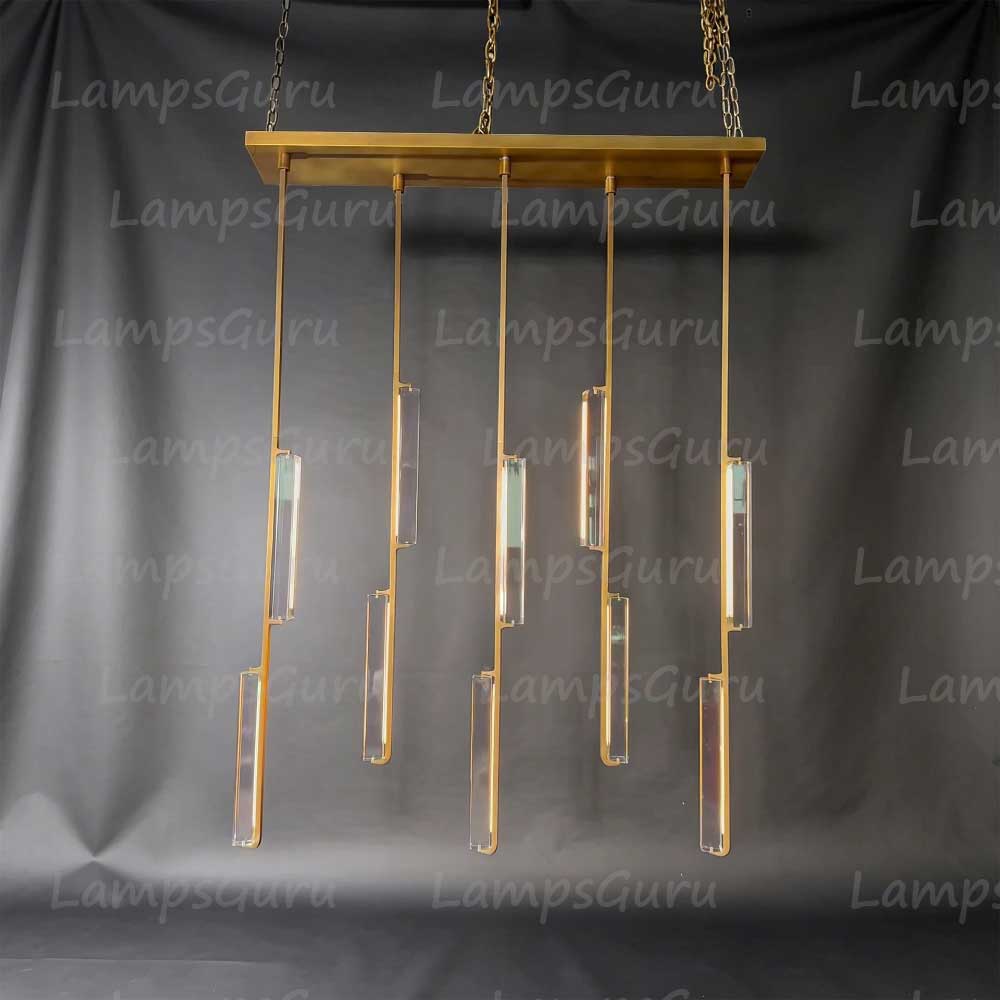 54 Inch Grand Crystal Prism Linear Chandelier - LG Audon