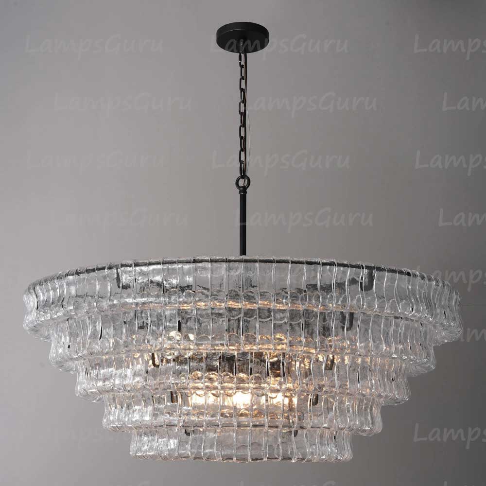 Ghiaccios Round Glass Chandelier 36" 48"