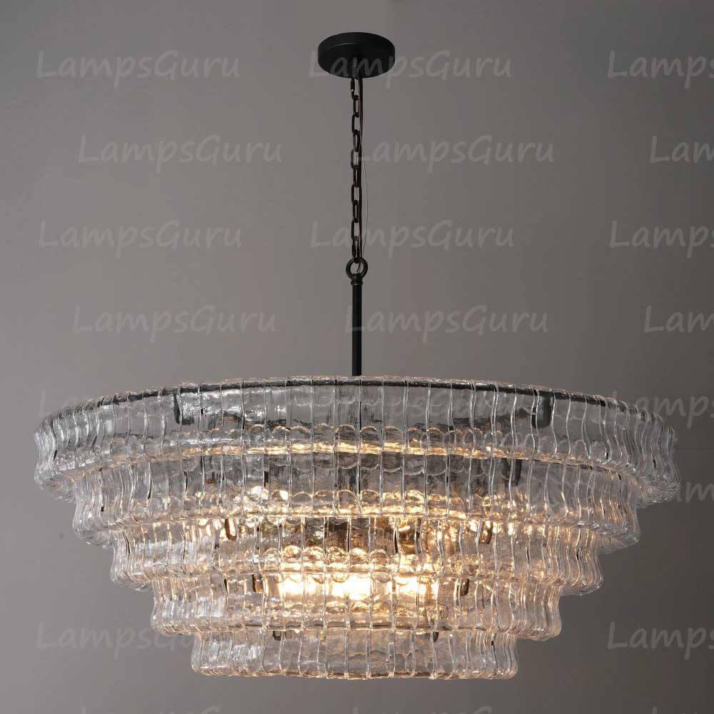 Ghiaccios Round Glass Chandelier 36" 48"