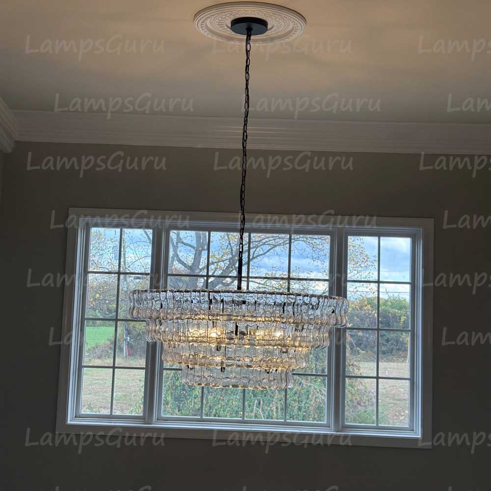Ghiaccios Round Glass Chandelier 36" 48"