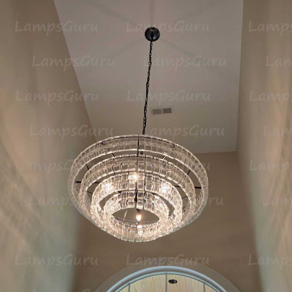 Ghiaccios Round Glass Chandelier 36" 48"