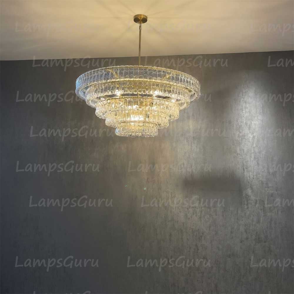 Ghiaccios Round Glass Chandelier 36" 48"