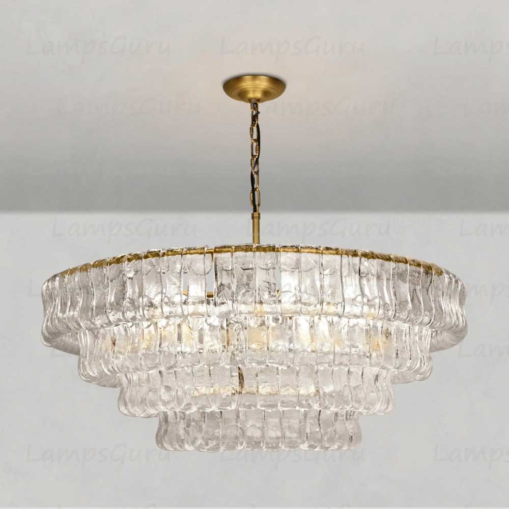 Ghiaccios Round Glass Chandelier 36" 48"