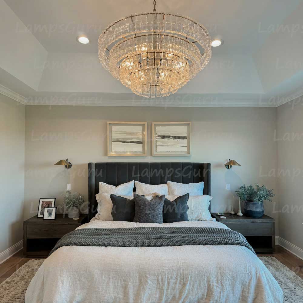 Ghiaccios Round Glass Chandelier 36" 48"