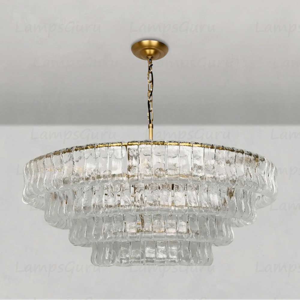 Ghiaccios Round Glass Chandelier 36" 48"
