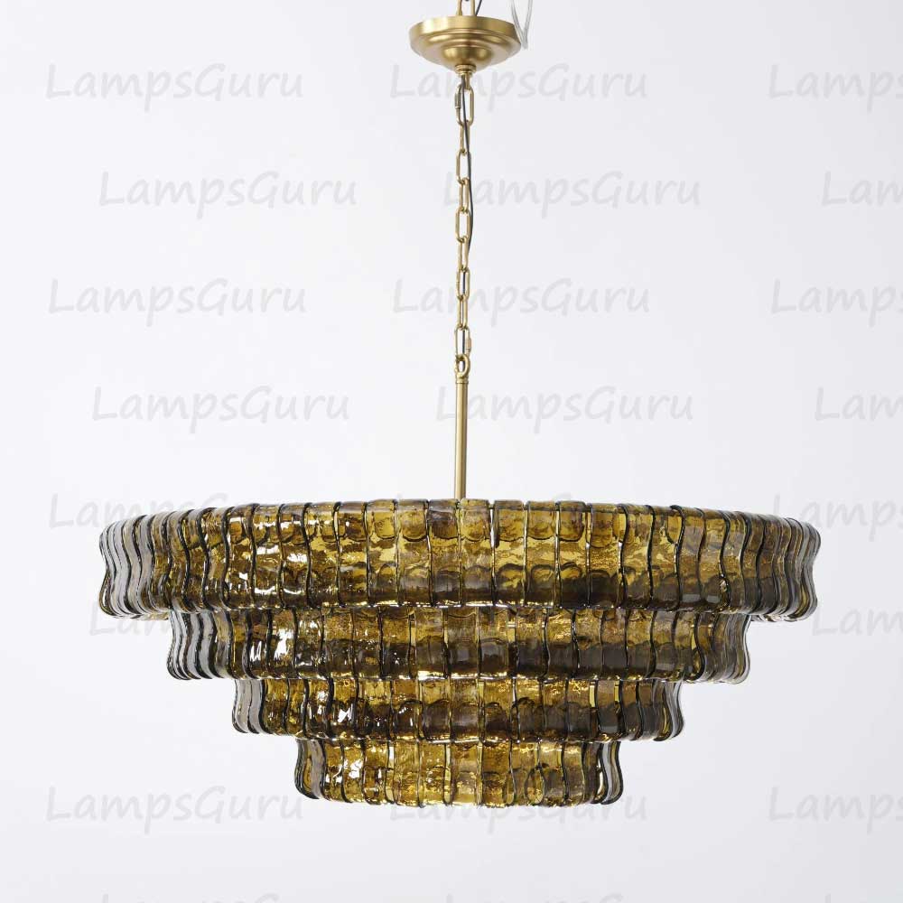 Ghiaccios Round Glass Chandelier 36" 48"