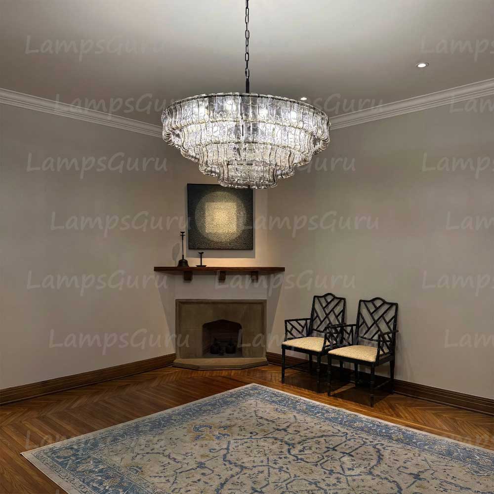 Ghiaccios Round Glass Chandelier 36" 48"