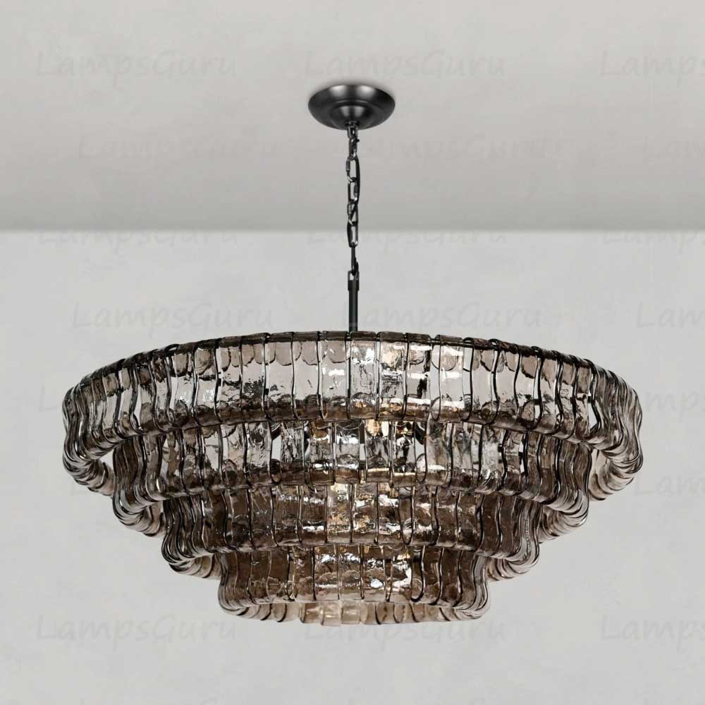 Ghiaccios Round Glass Chandelier 36" 48"