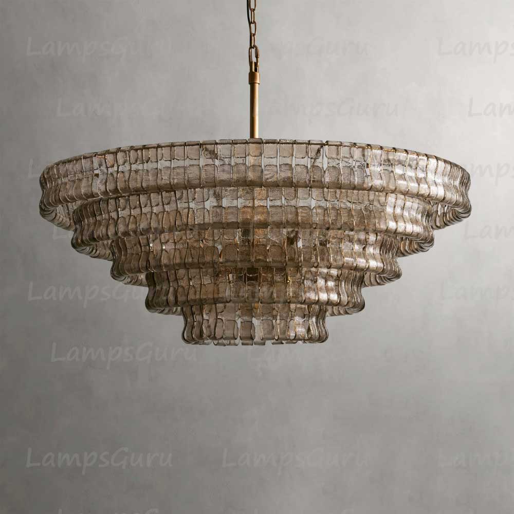 Ghiaccios Round Glass Chandelier 36" 48"