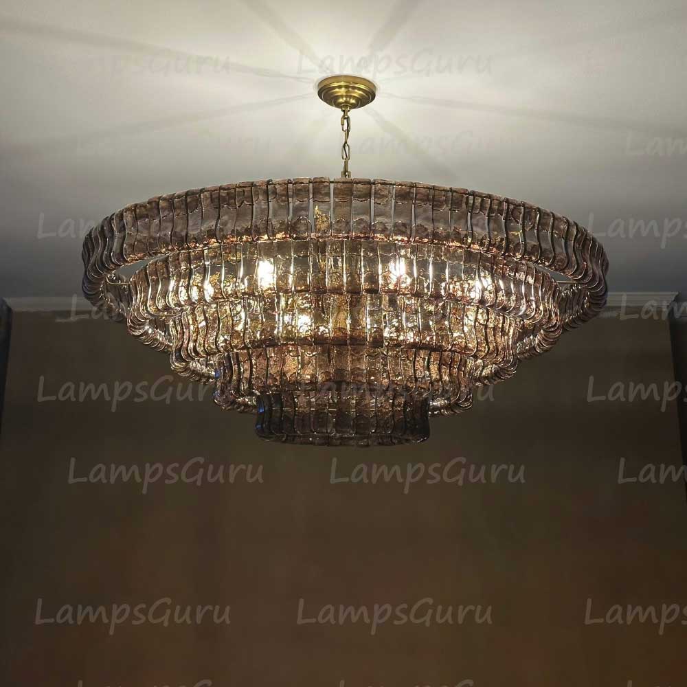 Ghiaccios Round Glass Chandelier 36" 48"