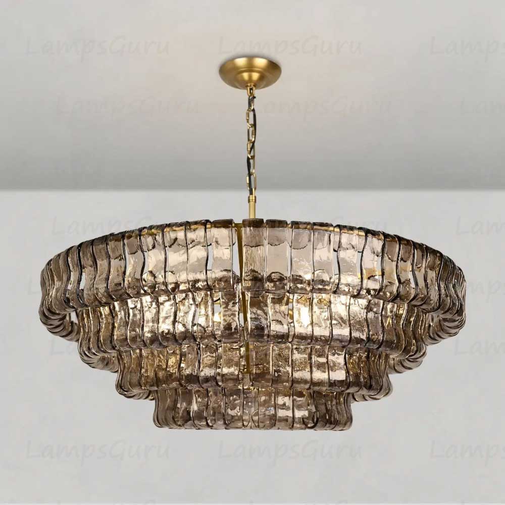 Ghiaccios Round Glass Chandelier 36" 48"