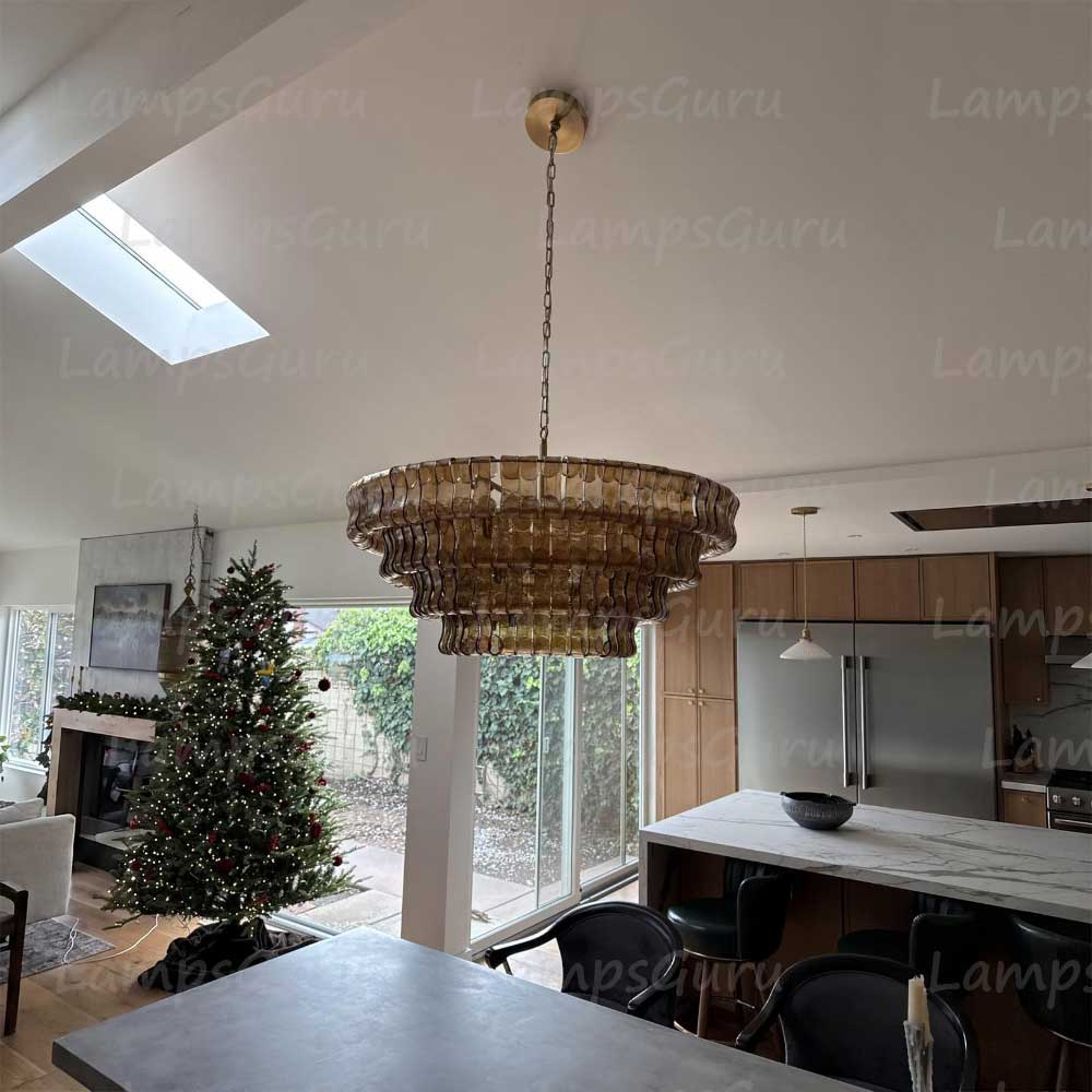 Ghiaccios Round Glass Chandelier 36" 48"
