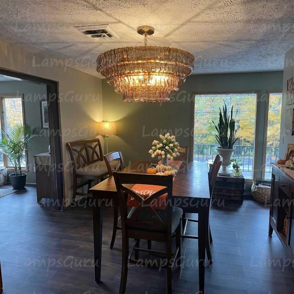 Ghiaccios Round Glass Chandelier 36" 48"