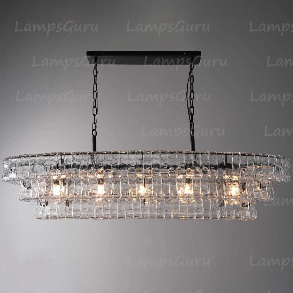 Ghiaccios Glass Oval Chandelier 54" 65"