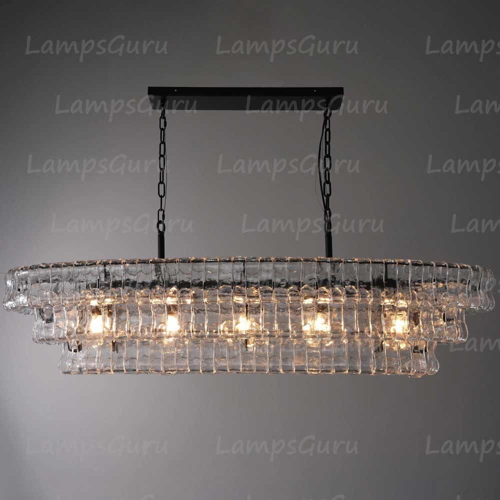Ghiaccios Glass Oval Chandelier 54" 65"