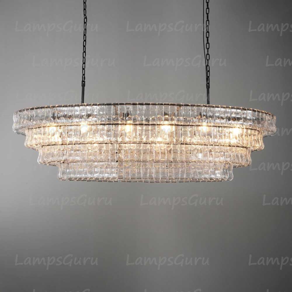 Ghiaccios Glass Oval Chandelier 54" 65"