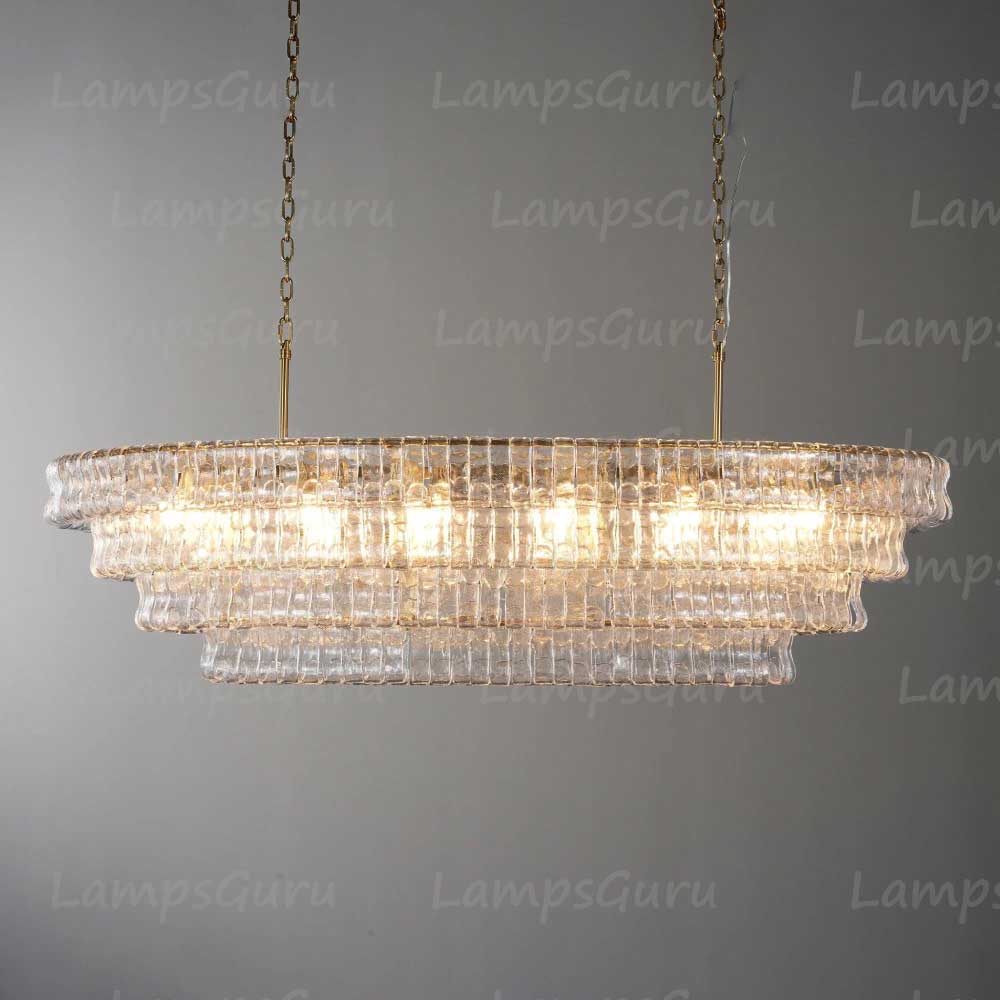 Ghiaccios Glass Oval Chandelier 54" 65"