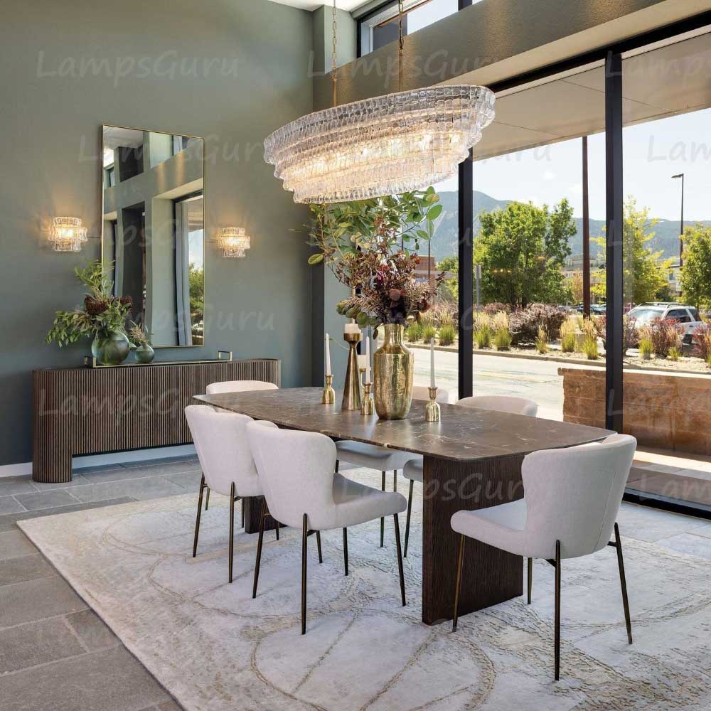 Ghiaccios Glass Oval Chandelier 54" 65"