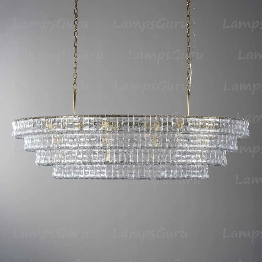 Ghiaccios Glass Oval Chandelier 54" 65"