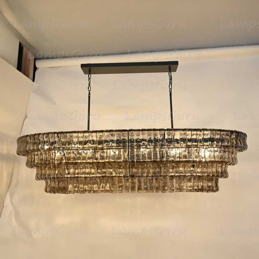 Ghiaccios Glass Oval Chandelier 54" 65"