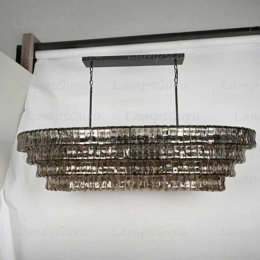Ghiaccios Glass Oval Chandelier 54" 65"