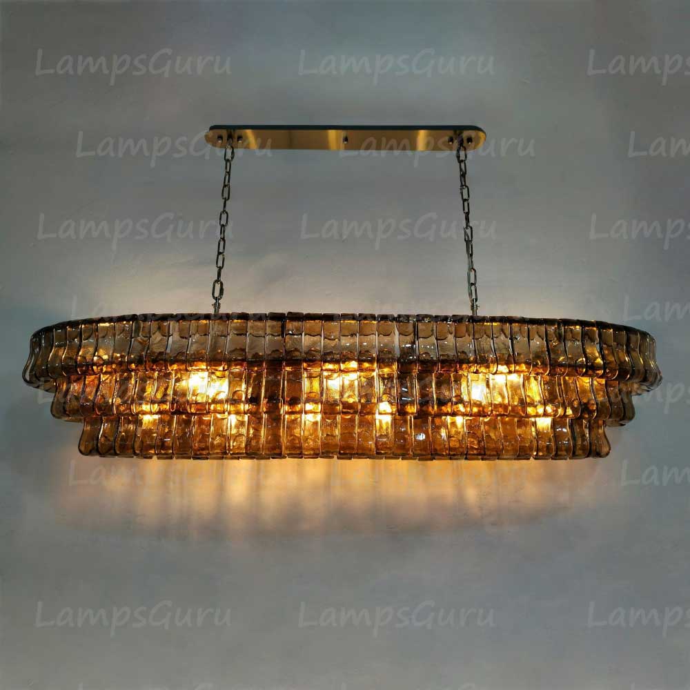 Ghiaccios Glass Oval Chandelier 54" 65"