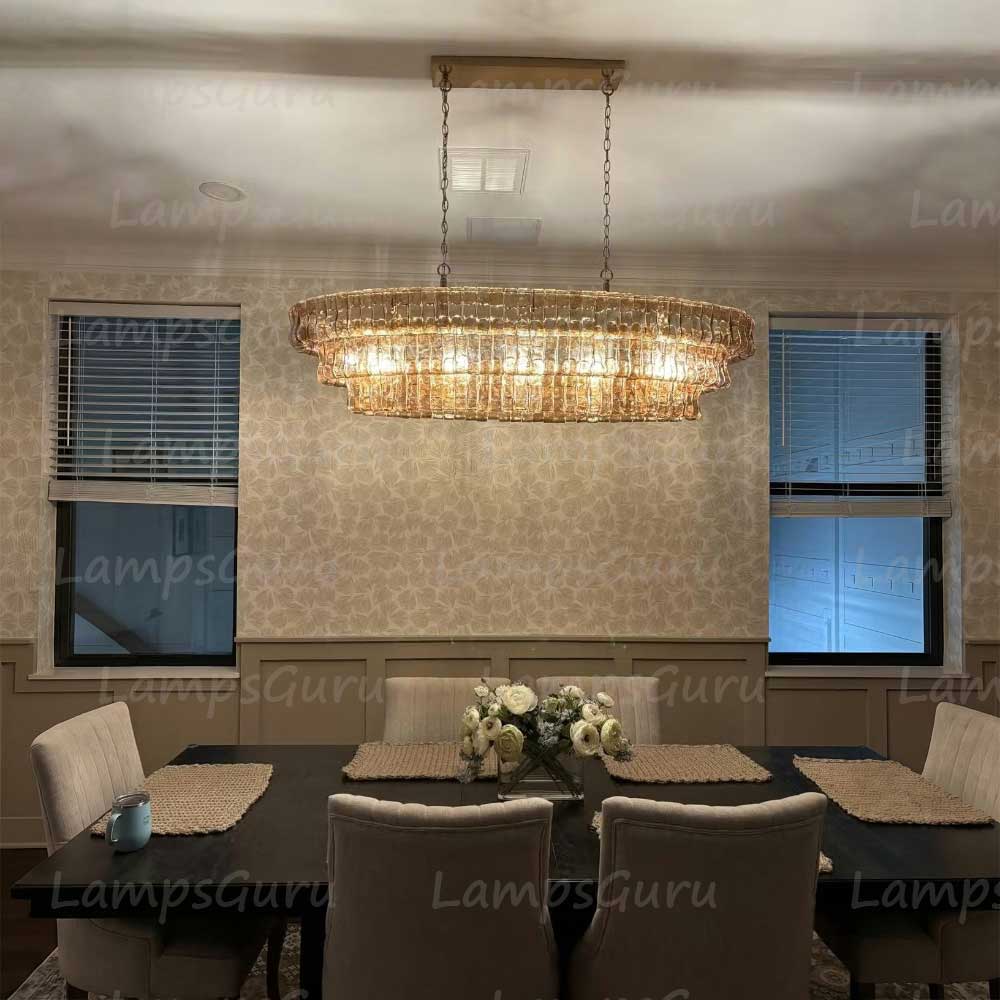 Ghiaccios Glass Oval Chandelier 54" 65"