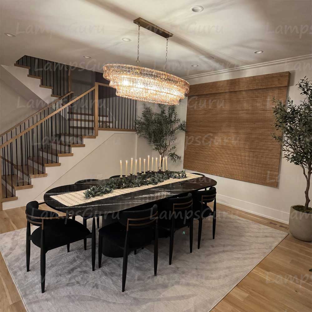 Ghiaccios Glass Oval Chandelier 54" 65"