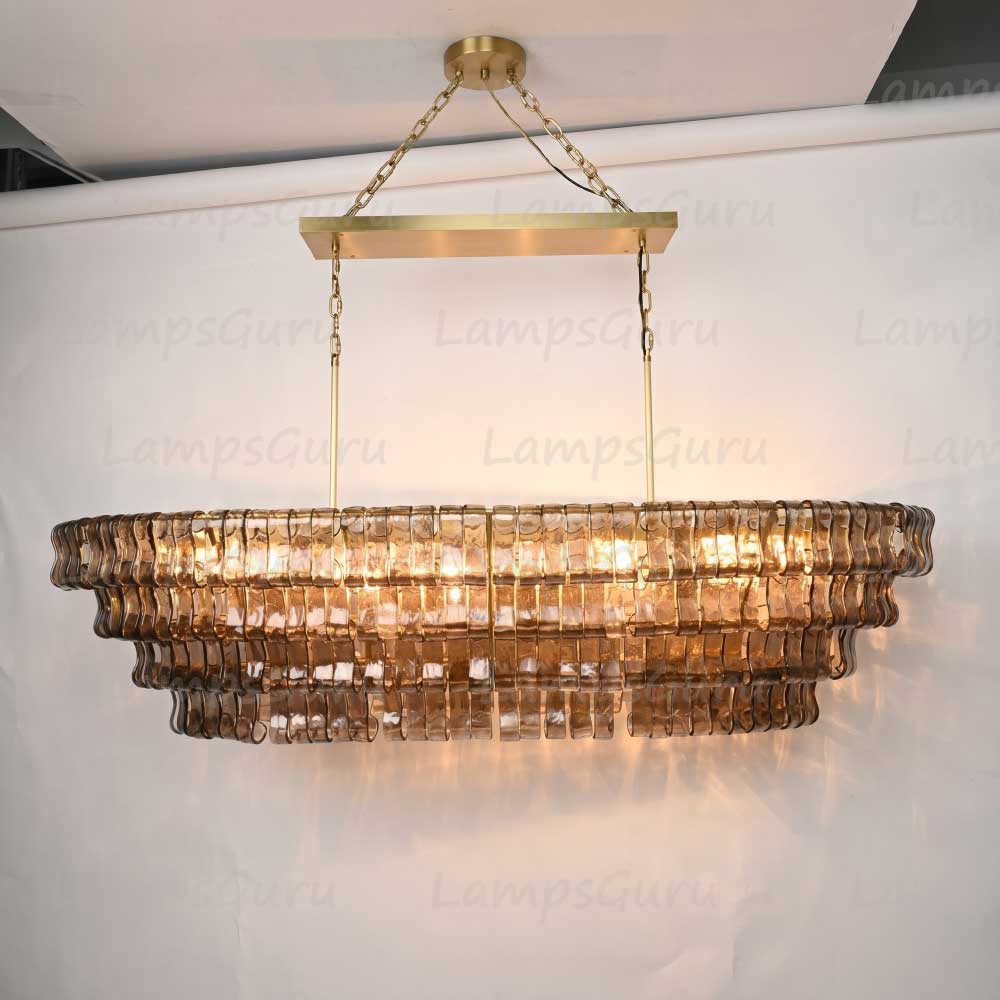 Ghiaccios Glass Oval Chandelier 54" 65"