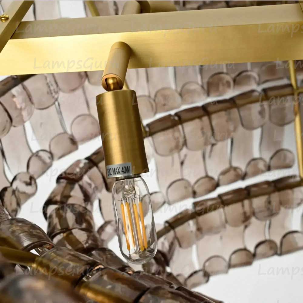Ghiaccios Glass Oval Chandelier 54" 65"