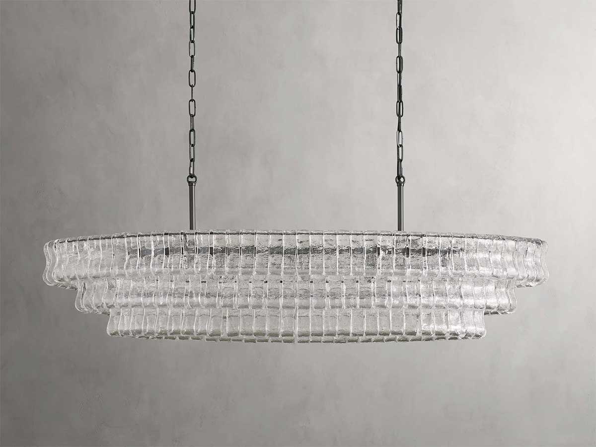 Ghiaccios Glass Oval Chandelier 54" 65"
