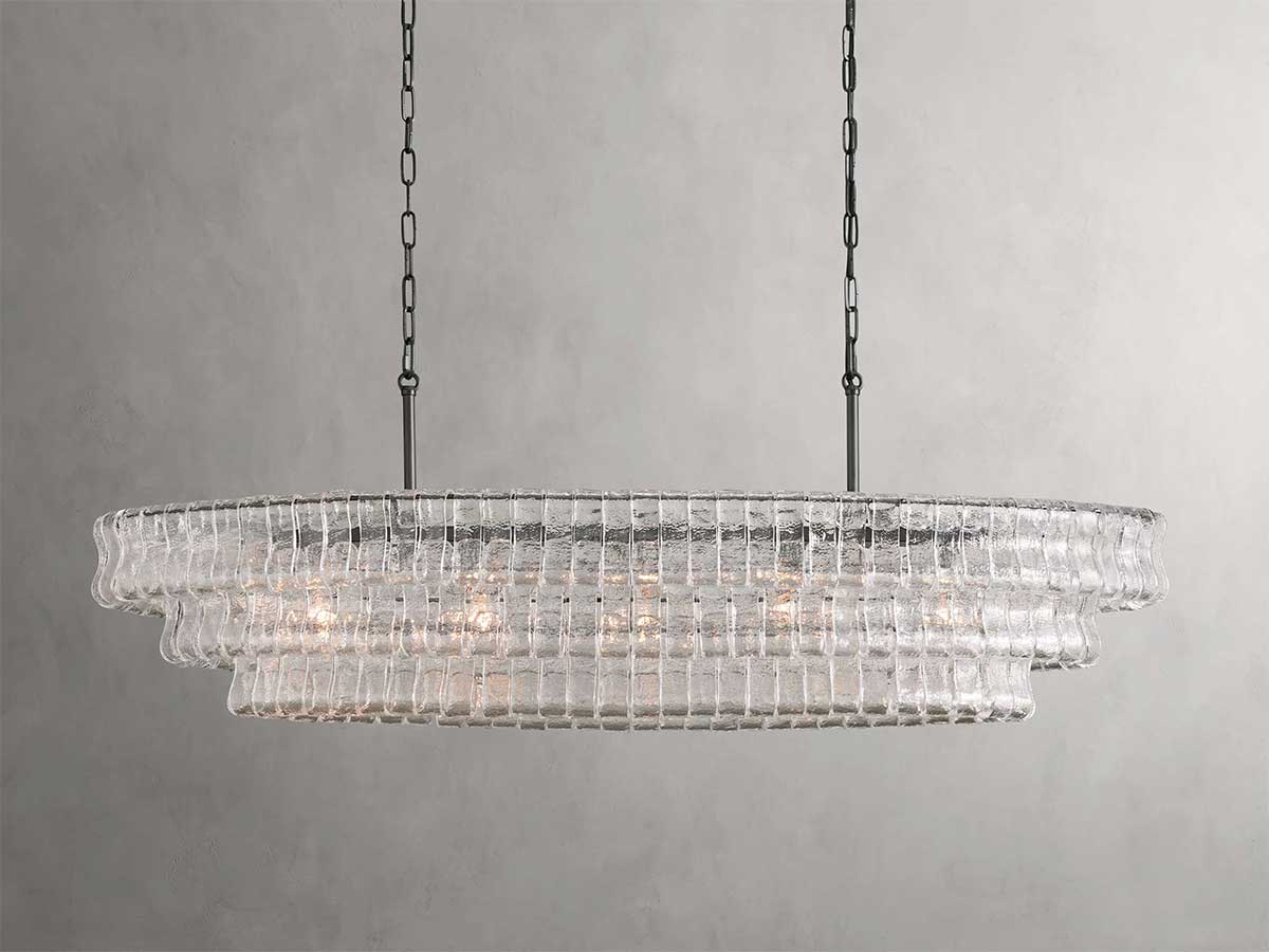 Ghiaccios Glass Oval Chandelier 54" 65"
