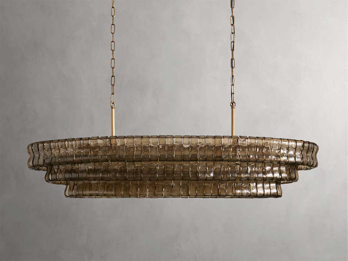 Ghiaccios Glass Oval Chandelier 54" 65"