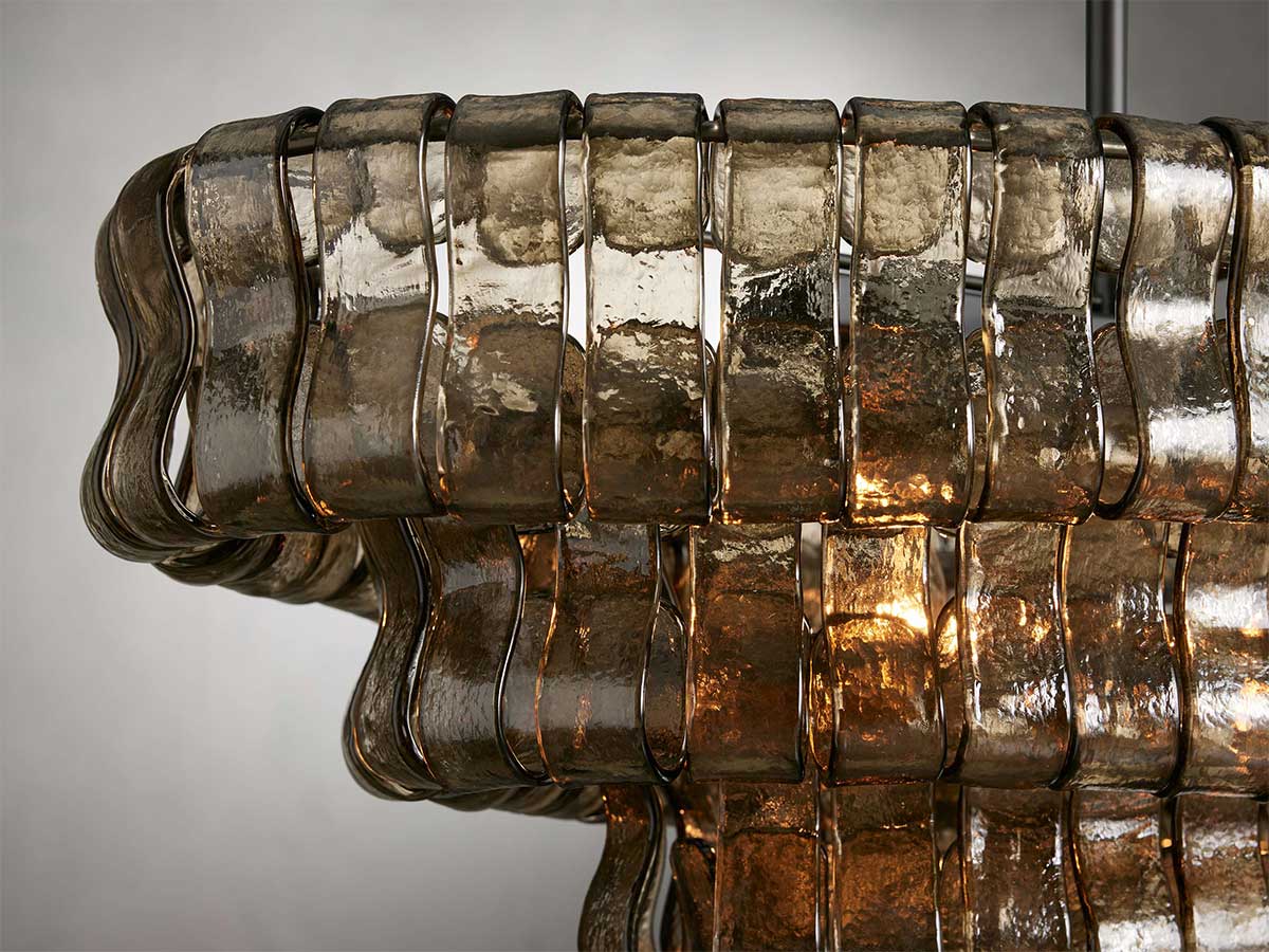 Ghiaccios Glass Oval Chandelier 54" 65"